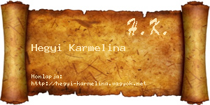 Hegyi Karmelina névjegykártya
